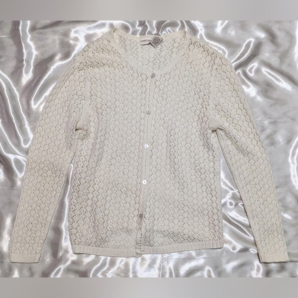 Cherokee Women's Cream Cardigan Sweater - Picture 3 of 9